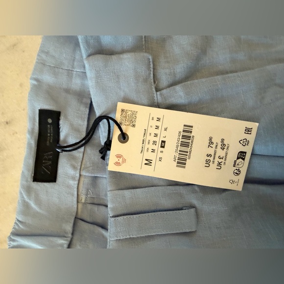 ZARA 100% LINEN SHORTS - Picture 14 of 16